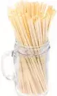 EcoFun STRBAMB5 (500pcs) 5" Natural Wheat Disposable Drinking Straws