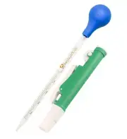 Pipette Pump 10ml Green + 5ml Glass Transfer Graduated Pipette Dropper Combo
