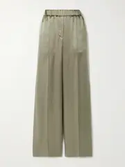 [LOEWE] LOEWE - Silk-satin Straight-leg Pants - Silver - medium medium Silver