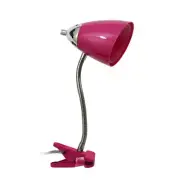 14.8 In. Pink Flexible Gooseneck Clip Light Desk Lamp