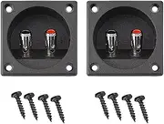 2-Wire Round Spring Cup Connector, Speaker Box Terminal Box Double Binding Post Speaker Terminal Board