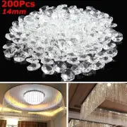 Octagonal Beads Pendant Hotel Lobby 14mm Ball Chandelier Clear Furnishing