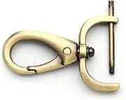 CRAFTMEMORE 2pcs Detachable Snap Hook Swivel Clasp with Screw Bar Bag Hardware Replacement VT501 (1 1/2 Inch, Brushed Brass)