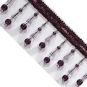 Fringe Trim，Curtain Tassels， 1 Meters Braid Beaded Pendant Fringe Hanging Beads Trim for Sewing Curtain Tablecloth Edge(Purple)