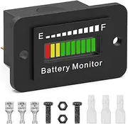 12V 24V 36V 48V 60V 72V LED Battery Monitor Gauge Battery Fuel Gauge Indicator Lithium Battery Tester Black/760