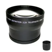 58mm 2.2X Telephoto Lens & Bower Adapter Tube for Nikon Coolpix P7000 P7100
