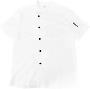 [GRIRIW] Hotel Chef Uniform Studs Breathable Chef Coats Dad Work Vests for Men Chef Workwear Striped Apron Cook Jacket Cuisine Overalls Hairstylist Aprons Cooking White Polyester Mesh