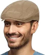 [PanPacSight] Men's Newsboy Gatsby Hats Cotton Flat Snap Vintage Beret Ivy Cabbie Flat Driving Hunting Cap for Autumn Winter