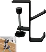 zolyet Portable Handbag School Bag Hooks for Tables Headphone Stand er Clamp-On Adhesive Headset Hook Under Desk Black