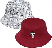 [Concept One] Peanuts Snoopy Bucket Hat, Packable Travel Hat, Wide Brim Summer Hat