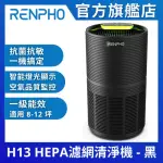 【美國 RENPHO 原廠認證福利品】H13 HEPA 空氣清淨機-黑 高效5層過濾 RP-AP089B(適用8-12坪 一級能效)