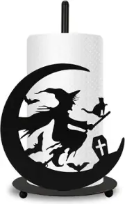 Halloween Paper Towel Holder Black Witch Kitchen Decor Accessories