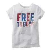 Carter's Unisex "Free To Be Heart" Sparkle T-Shirt; Red, White, Blue (24 Months)