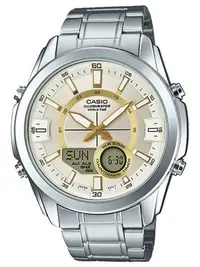 在飛比找Yahoo!奇摩拍賣優惠-【金台鐘錶】CASIO 卡西歐 數字搭配指針 雙重顯示 不鏽