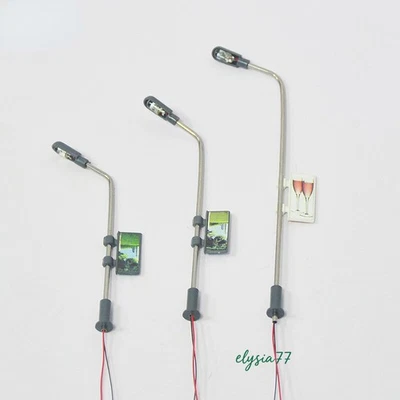 10PC Billboard Streetlights 1:100 1:150 1:200 Scale Miniatures LED Lamp Lighting