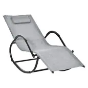 Rocking Chair Zero Gravity Rocking Lounge Chair Rattan Effect Patio Rocker w/ Re
