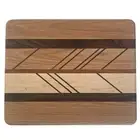 Cutting Board Hand Crafted Mixed Hardwood Oak Walnut Maple Sapele Reversible