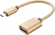 CONGARTENO Type C to USB Adapter Cable Durable OTG Connection for Smartphones Tablets and Laptops Premium Fast Data Transfer Gold Finish