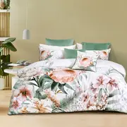 Bianca Sariya White Cotton Sateen Quilt Cover Set (Double, Queen, King, Super King) or Square Cushion