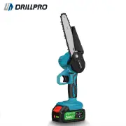 Drillpro Battery Electric Chainsaw 6-Inch Rechargeable Woodworking Saw Pruning Logging Saw Garden Power Tool Suitable fo