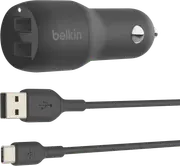 Belkin Dual 24W USB Car Charger with USB-C Cable