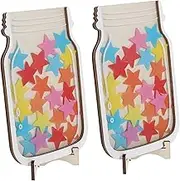 MUCKLILY 2 Set of Classroom Star Reward Jars Positive Behavior Jar Charts Kawaii Accessories for Boys and Girls