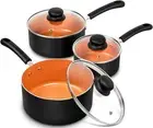 Nonstick Saucepan Set with Lid Ceramic Pots Non-Stick Sauce Cooking Pot