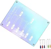 HOMSFOU 1 Set Magnetic Dry Erase Weekly Planner Board of Colorful Acrylic Fridge Calendar with Markers for Home Office School Use Easy to Organize Schedules Do Lists