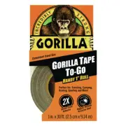 Gorilla Glue Black Tape To-Go, 1 in x 10 yd Roll, Weather Resistant