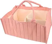 OFFIGAM Diaper Bag Storage Basket Diapers Diaper Caddy Basket Multifunctional Stroller Hanging Bag Diaper Organizer Diaper Storage Hospital Bag Mother and Bag Cotton Pink