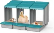 Green 3 Pack Chicken Nesting Boxes Chicken Laying Boxes with Perch Roll Out Nest