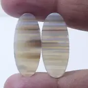 19.00 Cts 100% Natural Pair White MONTANA Agate Cabochon Loose Gemstone TlD-2787