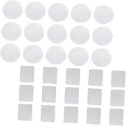 [TOVINANNA] 30pcs Magnet Disk Eye Cream Highlighter Eyeliner Eyeshadow Hourglass Makeup Lip Liner Circle Stickers Nail Stickers Round Stickers Eye Shadow Tray Stickers Silver Iron