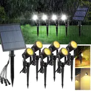 Solar Panel With 6 Spot LED Lights Waterproof Outdoor Garden Lawn Wall Spotlight