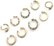 [Sttiafay] Boho Totem Pattern Knuckle Toe Ring Set Joint Stackable Toe Rings Stylish Open Ring Foot Accessories Jewelry for Women and Girls (9PCS)