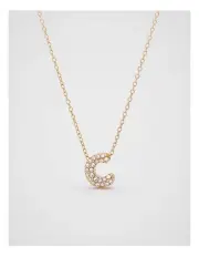 [Seed Heritage] Initial Jewel Bubble Necklace - C
