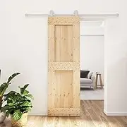 Sliding Door with Hardware Set 70x210 cm Solid Wood Pine Interior Door Home Decor