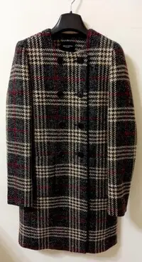 在飛比找Yahoo!奇摩拍賣優惠-G2000 英式經典格紋毛料大衣