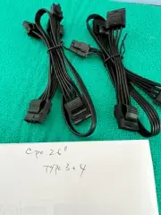 2X Corsair Type 3/4 6 pin to 4X Molex DRIVE Cable for TX,AX,RM,CX,HX,SF,TX