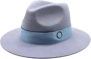 [Generic] Women 100% Wool Fedoras Hats with Belt Solid Color Wide Brim Jazz Caps Wedding Church Dress Felt Hats