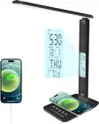 Desk Lamp with Wireless Charger, USB Charging Port, Dimmable Office Black Pro