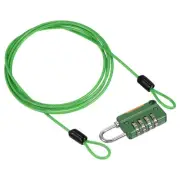 4 Digit Combination Lock 5Ft Security Cable Padlock Steel Lock Chain Green