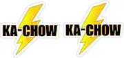 H&S (Pack of 2) Ka Chow - Lightning McQueen Sticker Vinyl Bumper Sticker for Car | Laptop | Bottle | Waterproof Size: 5"