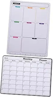 STOBOK 2 Sheet Schedule Fridge Calendar Dry Erase Planner for Fridge Weekly Calendar Weekly Planner for Fridge Schedule Planner