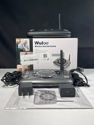 Wuloo S600-P2 Black Gray Wireless Full Duplex Intercom System 2 Pack