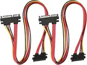 Create idea 2PCS 7+15 22 Pin SATA Male to Female Data Power SATA Data Power Combo Extension Cables for SATA Hard Disk and SATA Optical Drive 50cm