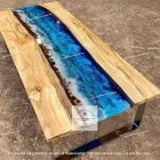 "Luxury Ocean Epoxy Resin Walnut Dining Table Top – Wooden Epoxy for Christmas