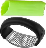 Garlic Press Rocker Stainless Steel Garlic Press Rocker Efficient Garlic Rocker Crusher Handheld Garlic Crusher Mincer Garlic Crusher Ginger Press Squeezer for Smash Garlic Kitchens (2)