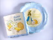Meri Meri ~ Peter Rabbit ~ Blue "Happy Easter" Paper Plates & Napkins ~ NEW!