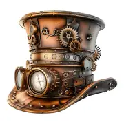 Steampunk Hat Goggles Sticker 4" Clockwork Gear Science Fiction Industrial Clock